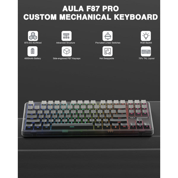 AULA F87 PRO Gradient Gray (Graywood V4 Switch) AULA F87 PRO Gradient Gray (Graywood V4 Switch)